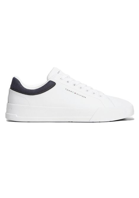 Tommy Hilfiger Court Core Leather Mix Collar Shoes White Men TOMMY HILFIGER | Sneakers | FM0FM05970-YBS